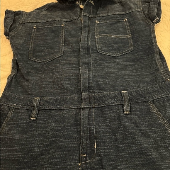 LEE Denim Romper Size M Blue Short Union Alls Vintage Modern - Picture 2 of 12